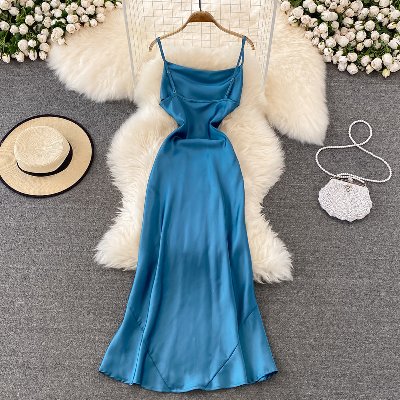 Simple Satin Short Dress Fashion Dress HZ1023