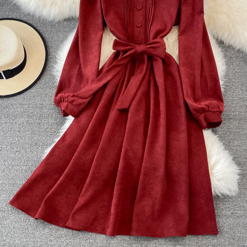 Cute A Line Long Sleeve Dress Fashion Dress HZ1023