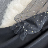 Black V Neck Short Dress A Line Fashion Dress HZ1023