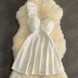 Cute A Line Short Dress One Shoulder Dress HZ1023