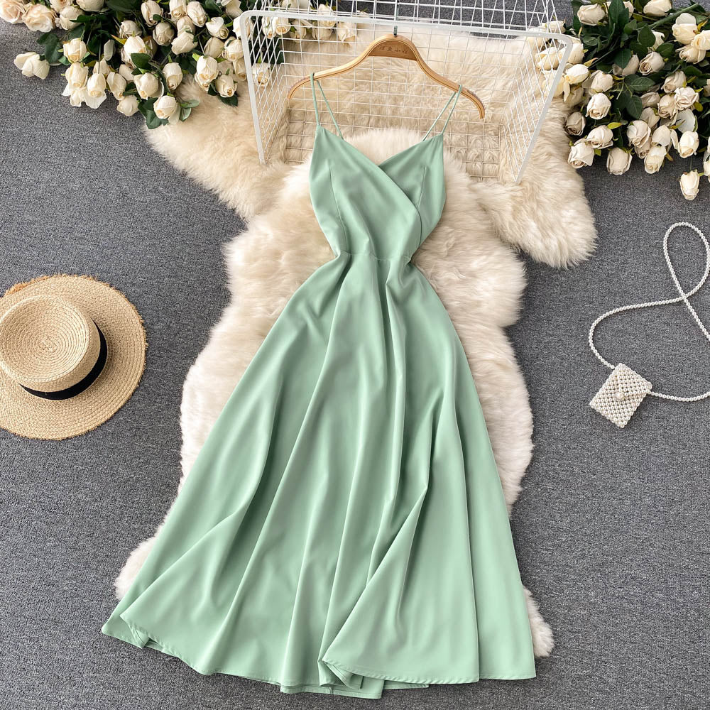Cute V Neck Short A Line Dress Fashion Dress HZ1023