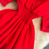 Cute V-Neck Fringed Dress A Line Fashion Dress HZ1023