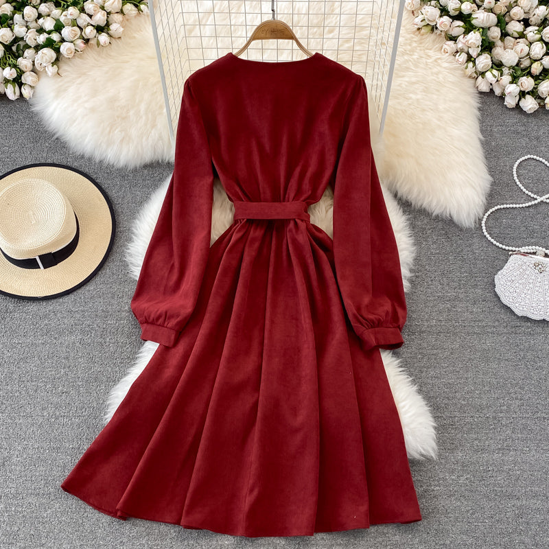 Cute A Line Long Sleeve Dress Fashion Dress HZ1023