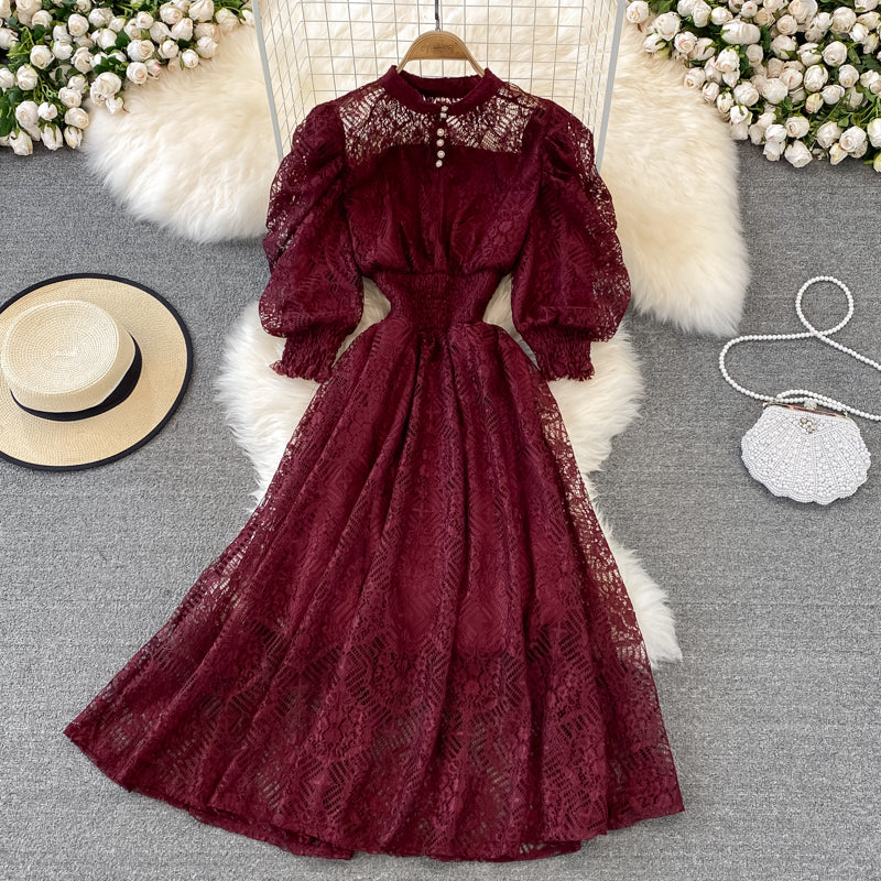 Cute Lace A Line Dress Lace Fashion Dress HZ1023