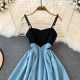 Cute A Line Short Dress Blue Fashion Dress HZ1023