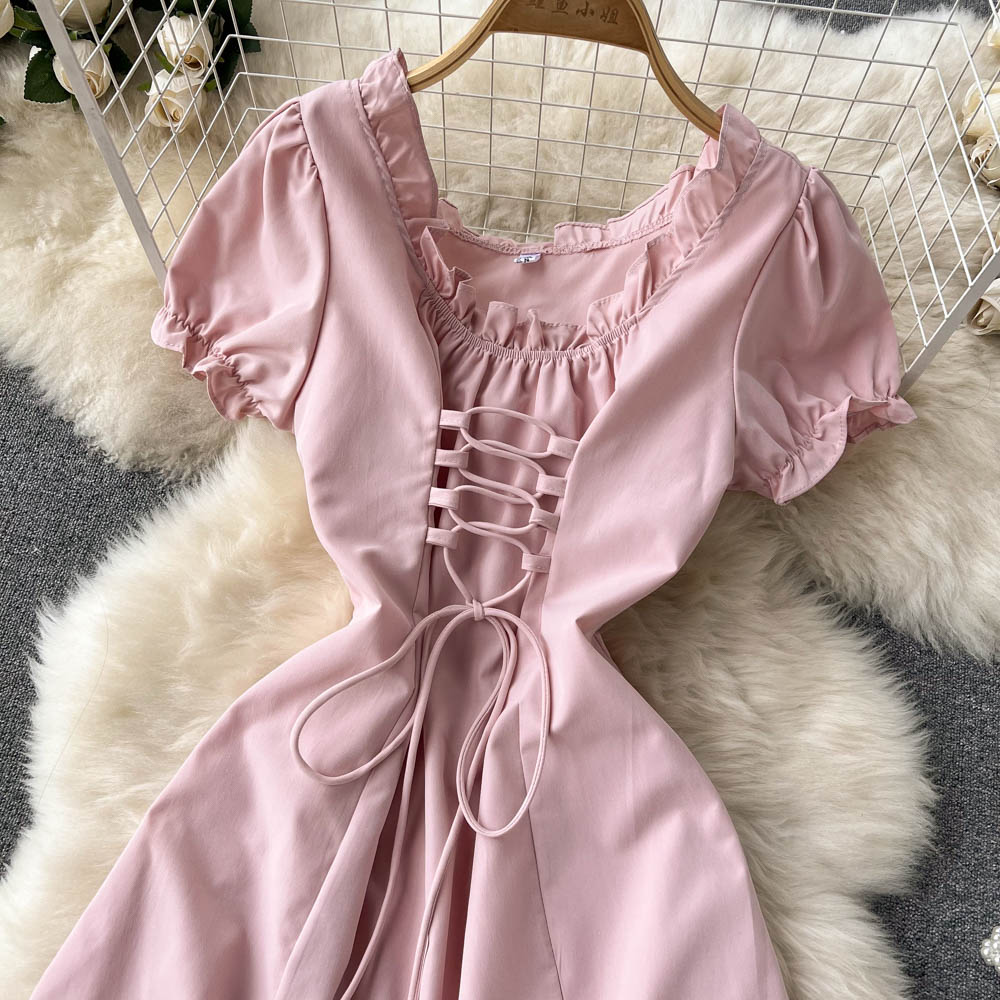 Cute A Line Lace Up Dress Fashion Girl Dress HZ1023