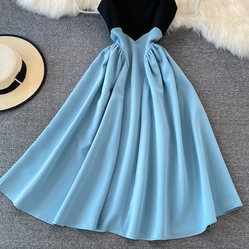 Cute A Line Short Dress Blue Fashion Dress HZ1023