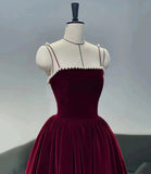 Cute velvet pearl short A line prom dress homecoming dress HZ1023