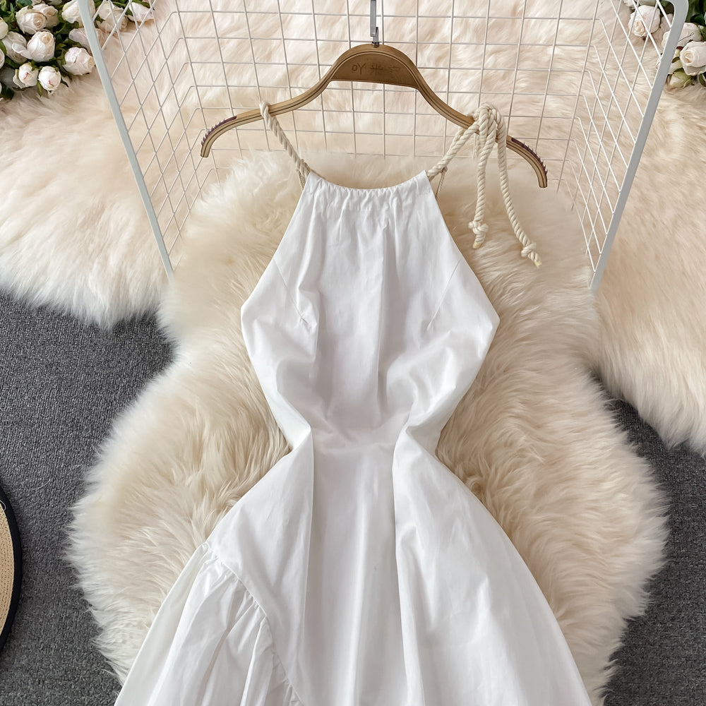 White A Line Backless Short Dress Fashion Dress HZ1023