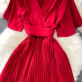 Simple V Neck Short Dress A Line Fashion Dress HZ1023