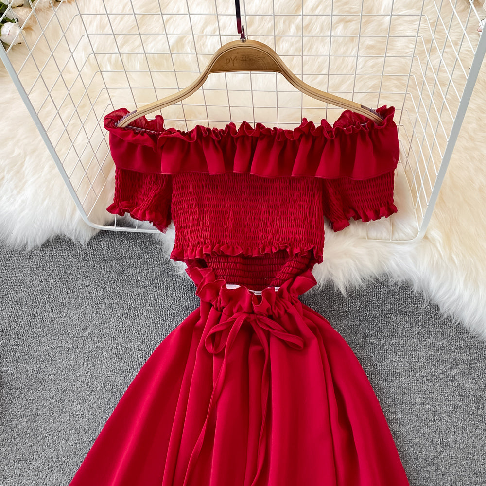 Cute A Line Off Shoulder Dress Short Dress HZ1023