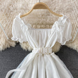 A Line High Low Dress White Fashion Dress Black A Line Dress HZ1023