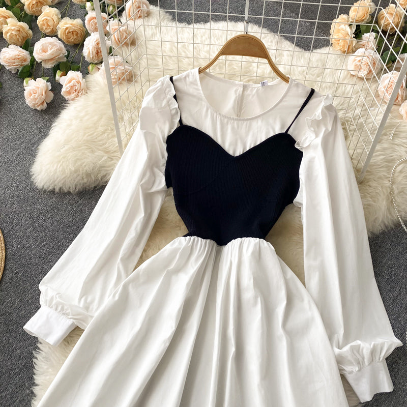 Cute A Line Long Sleeve Dress A Line Fashion Dress HZ1023