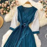 Cute V Neck Long Sleeve Dress A Line Fashion Dress HZ1023