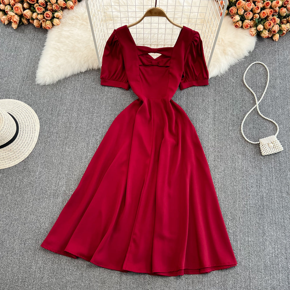 Cute Bow A Line Short Dress Fashion Dress HZ1023
