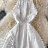 White A Line Backless Short Dress Fashion Dress HZ1023