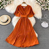 Simple V Neck Short Dress A Line Fashion Dress HZ1023