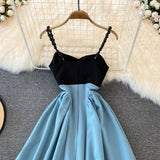 Cute A Line Short Dress Blue Fashion Dress HZ1023