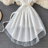 A Line High Low Dress White Fashion Dress Black A Line Dress HZ1023