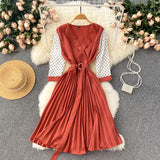 Cute V Neck Long Sleeve Dress A Line Fashion Dress HZ1023