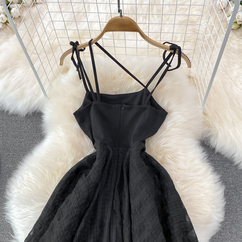 Black Irregular Backless Dress A Line Fashion Dress HZ1023