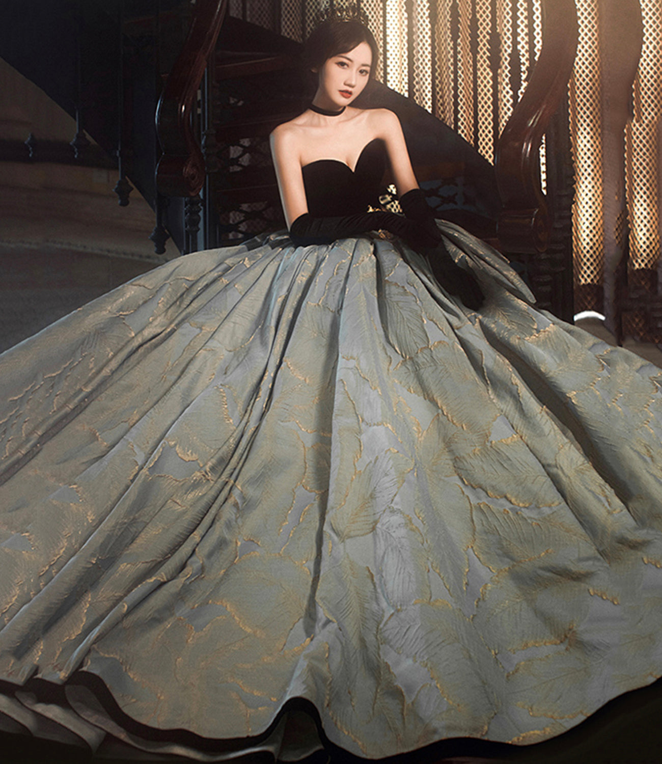 Amazing satin long ball gown dress formal dress HZ1023