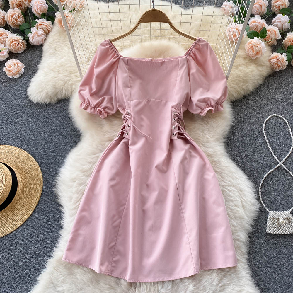 Cute A Line Lace Up Dress Fashion Dress HZ1023