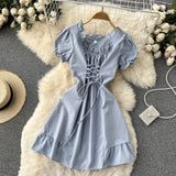 Cute A Line Lace Up Dress Fashion Girl Dress HZ1023