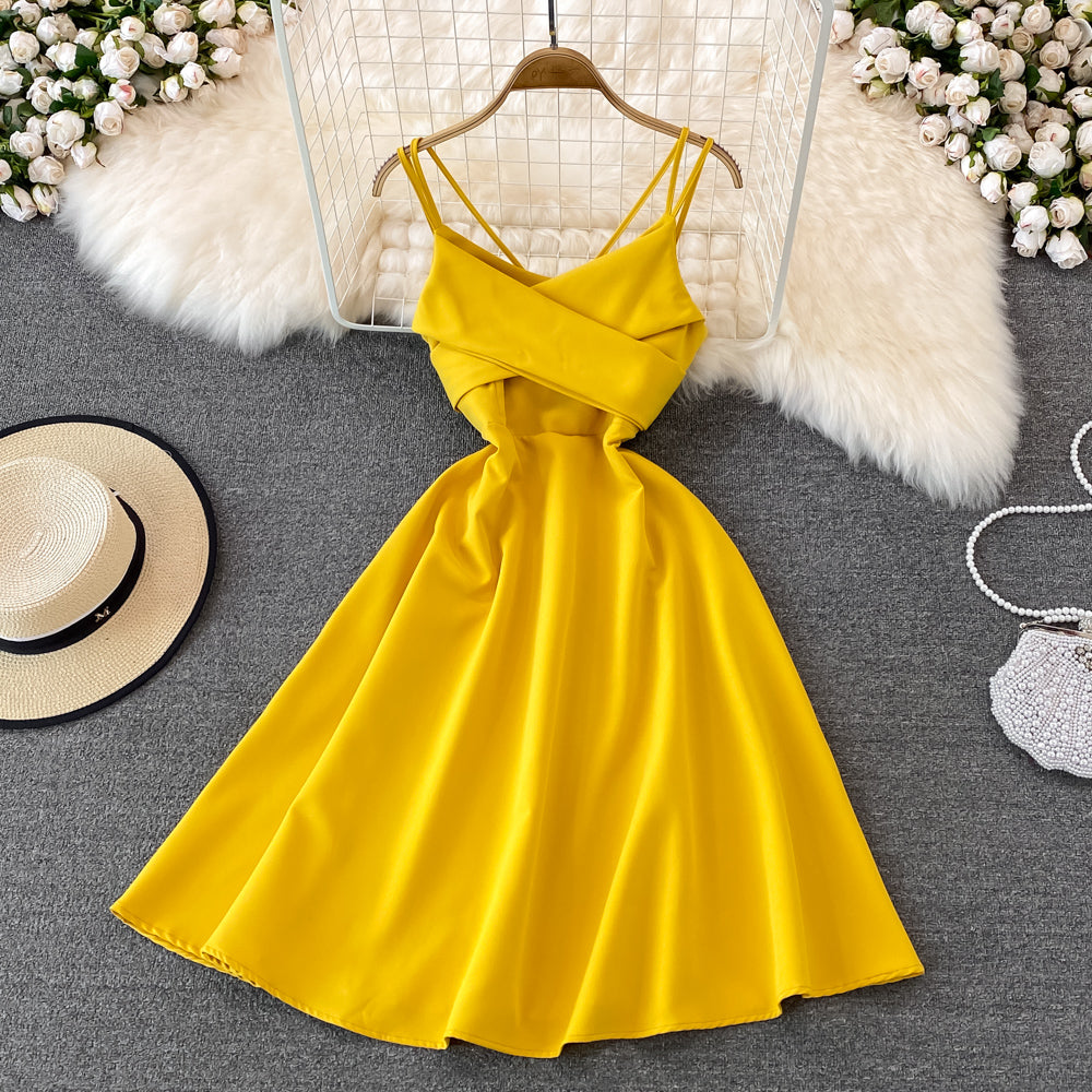 Cute V Neck Short Dress A Line Fashion Dress HZ1023