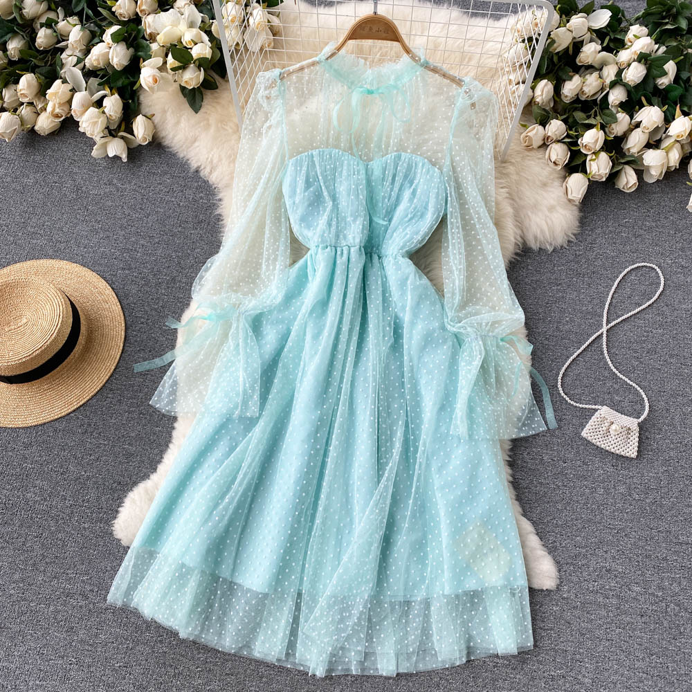 Cute Tulle Long Sleeve Dress Fashion Dress HZ1023