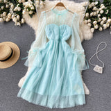 Cute Tulle Long Sleeve Dress Fashion Dress HZ1023