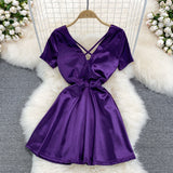 Sexy Bow Short A Line Dress Fashion Dress HZ1023