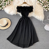 Cute A Line Off Shoulder Dress Short Dress HZ1023
