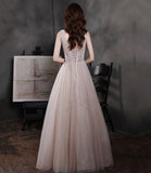 Elegant tulle long prom dress A line evening dress HZ1023