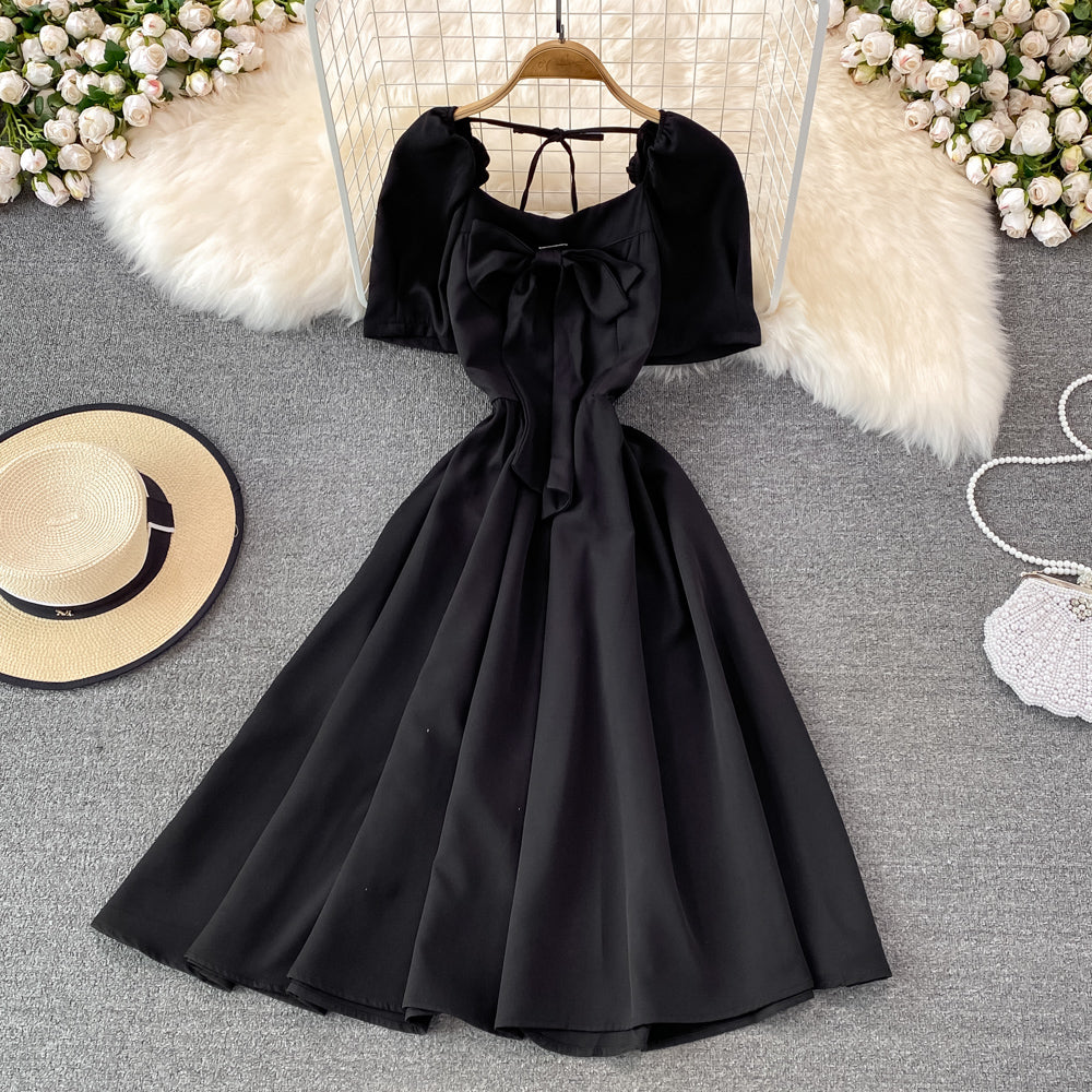 Cute Bow A Line Short Dress HZ1023