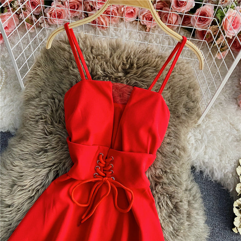 A Line Lace Up Dress Fashion Dress HZ1023