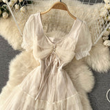 A Line Chiffon Lace Long Sleeve Dress Fashion Dress HZ1023