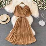 Simple V Neck Short Dress A Line Fashion Dress HZ1023