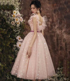 Pink tulle short prom dress A line homecoming dress HZ1023