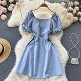 Cute A Line Lace Up Dress Fashion Dress HZ1023
