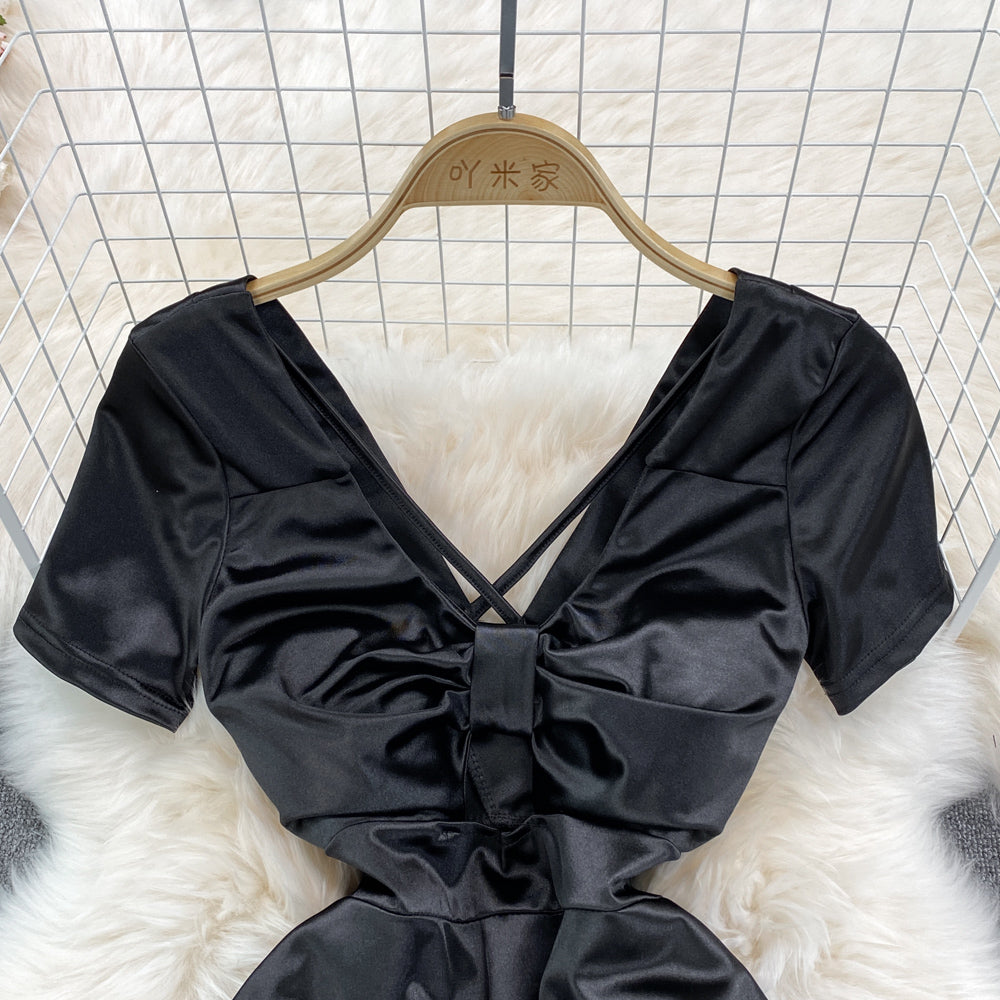 Sexy Bow Short A Line Dress Fashion Dress HZ1023