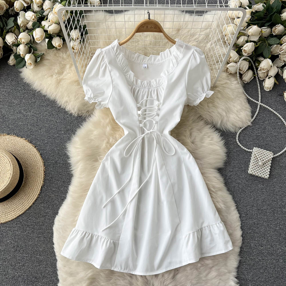 Cute A Line Lace Up Dress Fashion Girl Dress HZ1023