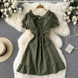 Cute A Line Lace Up Dress Fashion Girl Dress HZ1023