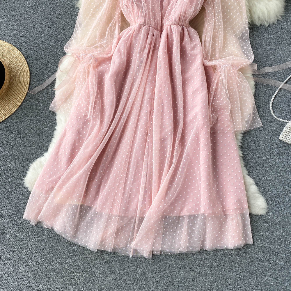 Cute Tulle Long Sleeve Dress Fashion Dress HZ1023