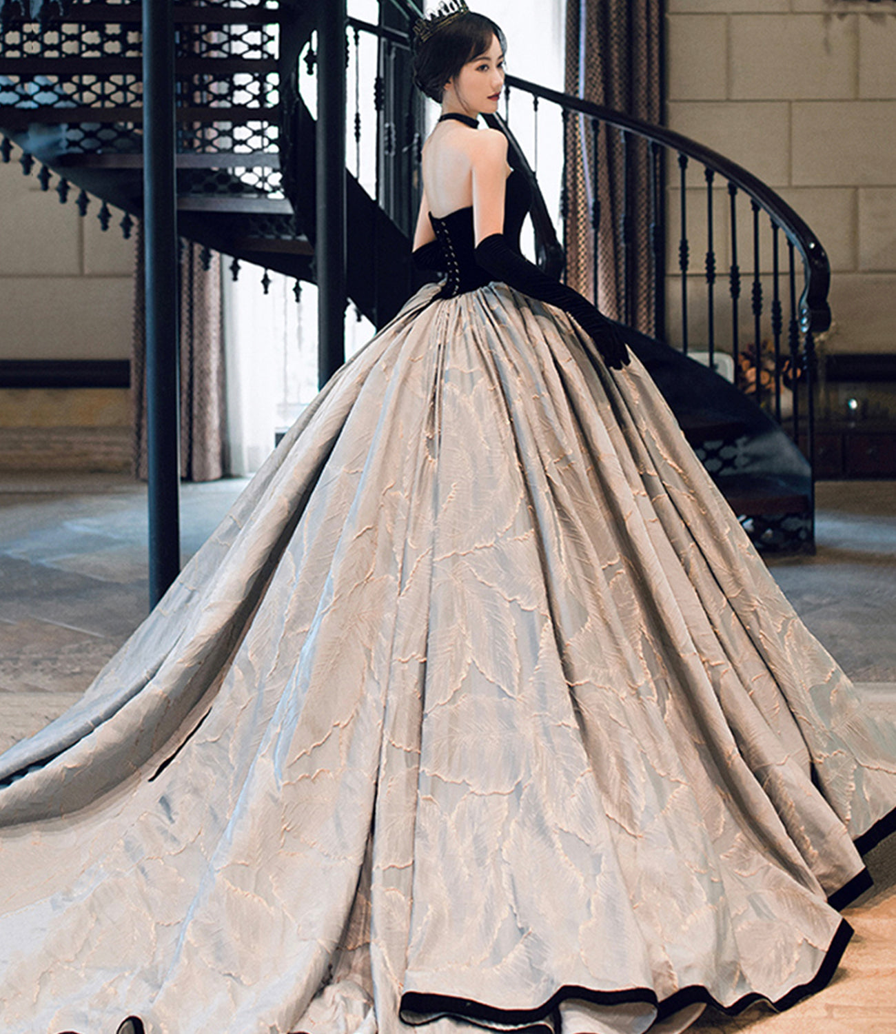 Amazing satin long ball gown dress formal dress HZ1023