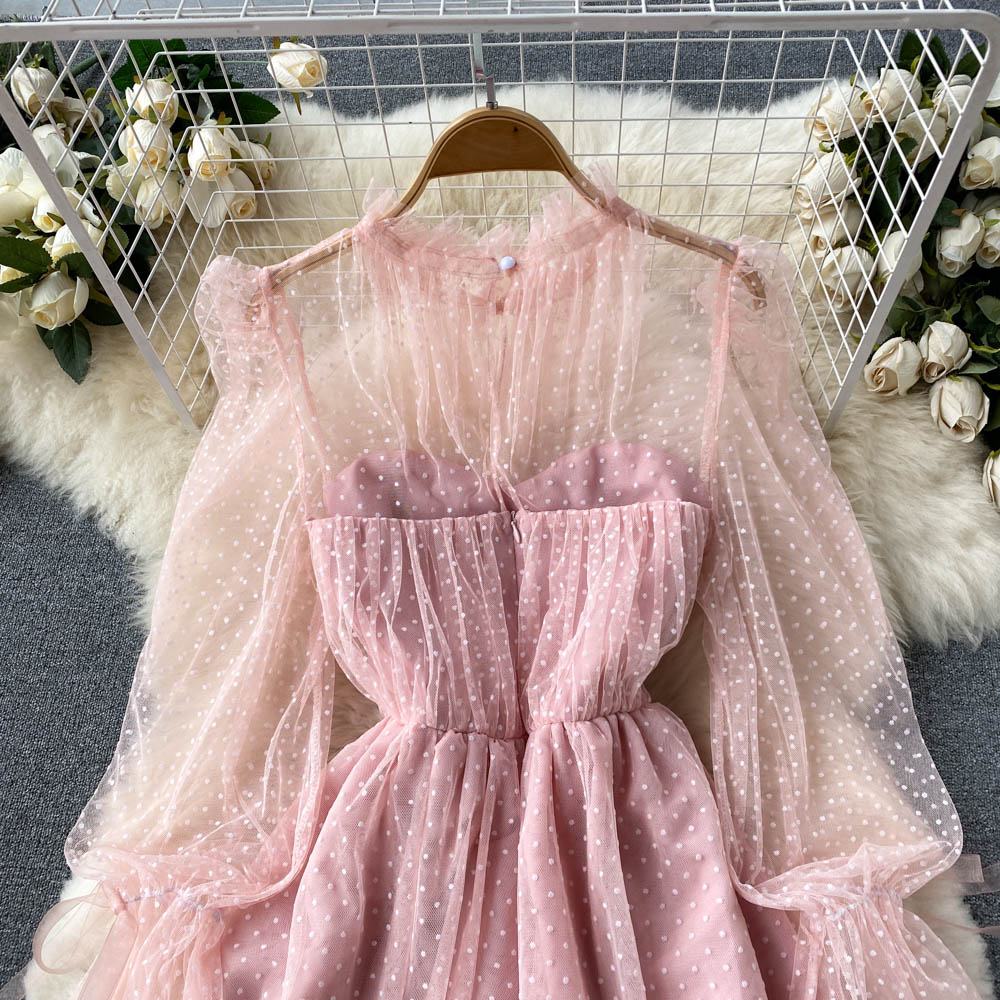 Cute Tulle Long Sleeve Dress Fashion Dress HZ1023