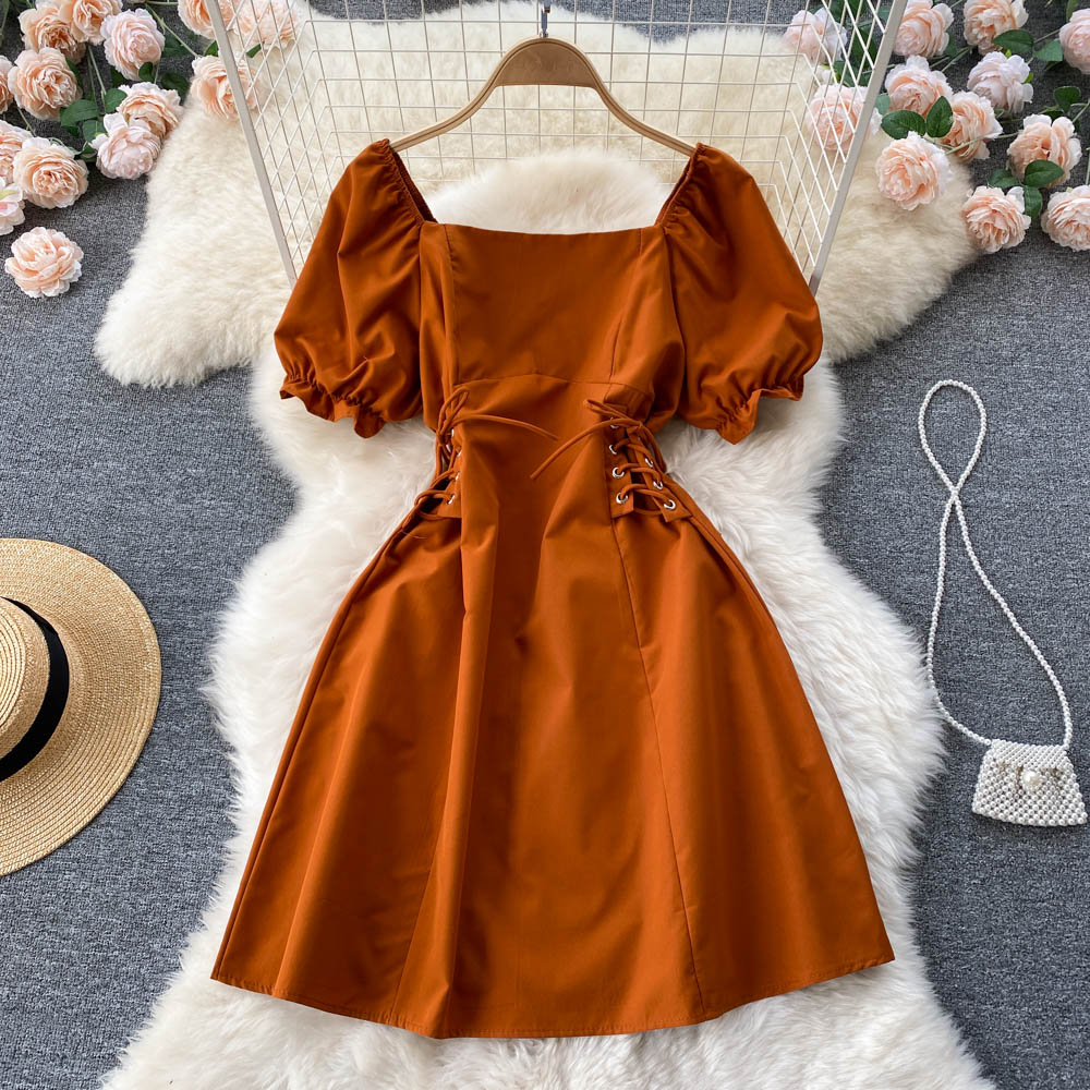 Cute A Line Lace Up Dress Fashion Dress HZ1023