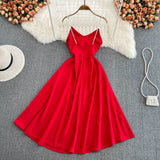 Simple A Line V Neck Short Dress Fashion Dress HZ1023