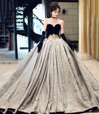 Amazing strapless lace long prom dress formal gown HZ1023