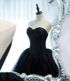 Black stylish and elegant long tulle floor-length ball gown evening dress HZ1023